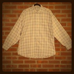 Alex Cannon Plaid Oxford Shirt Men's Size XL
